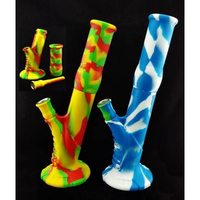 SILICONE WATERPIPE 13.5" TWO PART WITH ICE CATCHER WPS203 1CT